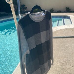Ryan Seacrest Acrylic Gray checkered sweater | Size M